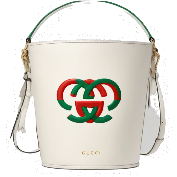 White Gucci logo bucket bag emoji