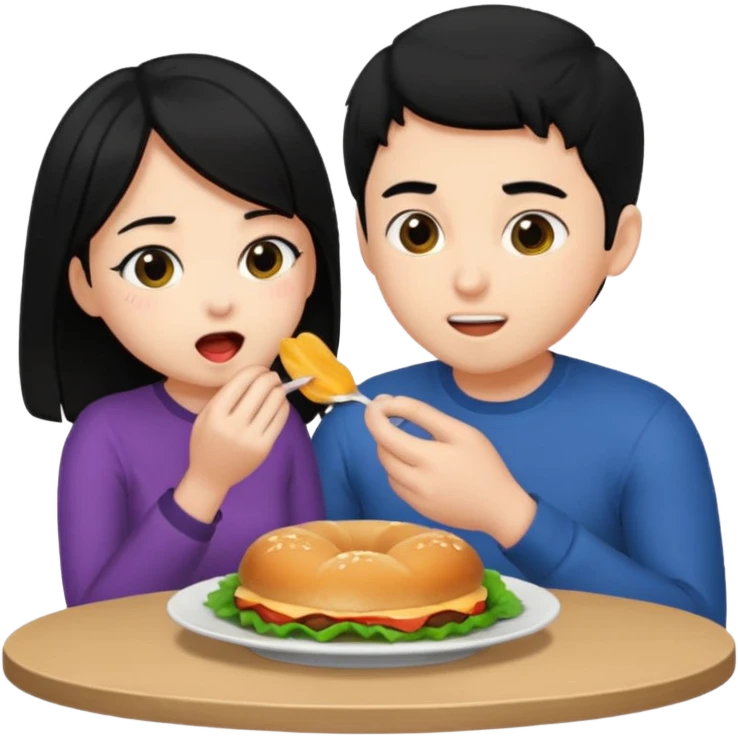 Black haired male eating a black haired girl ass emoji