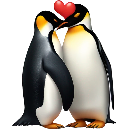 Penguins in love emoji