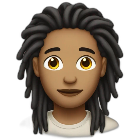 light skin black man with locs emoji
