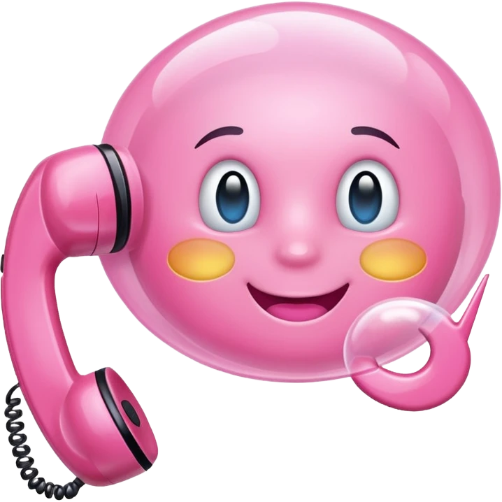 pink phone call caller id bubble emoji