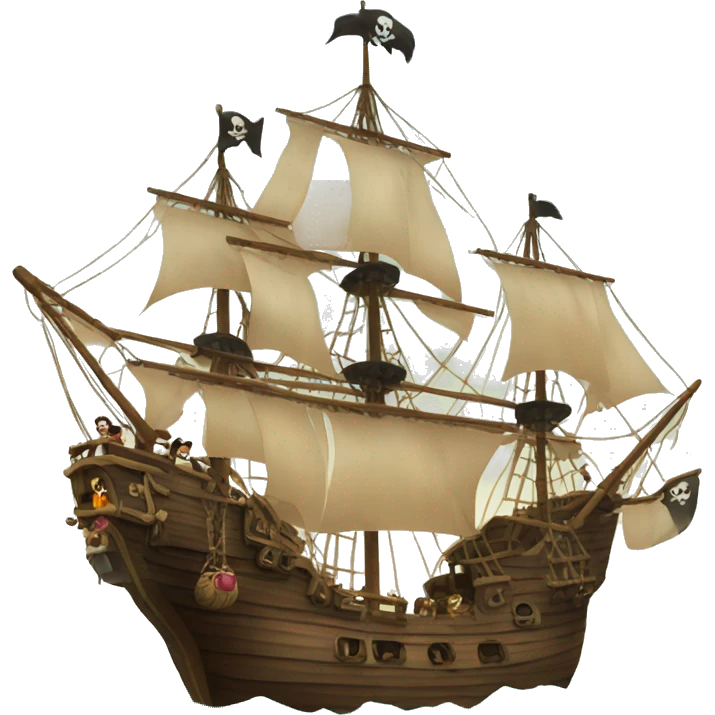 pirate ship full of pirates emoji