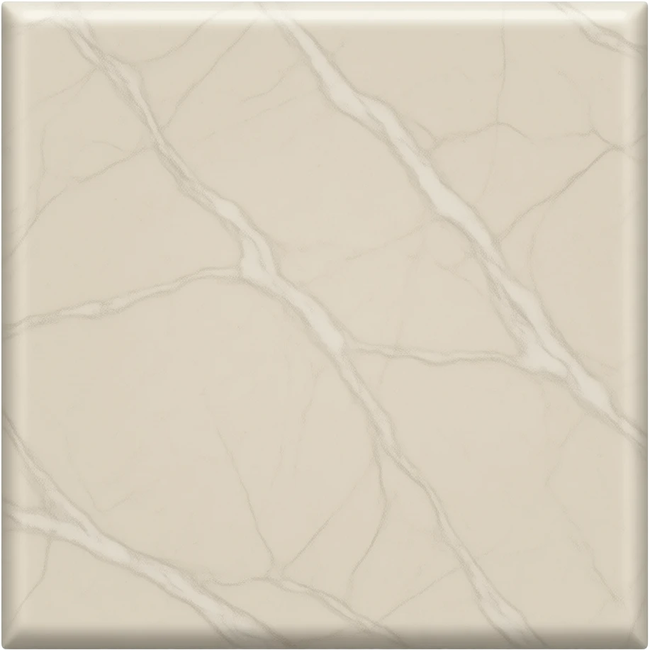 square marble tile with thickness, one piece tile, no slices, not textured, cream color, no veins, smooth surface, thickness, orthographic view emoji