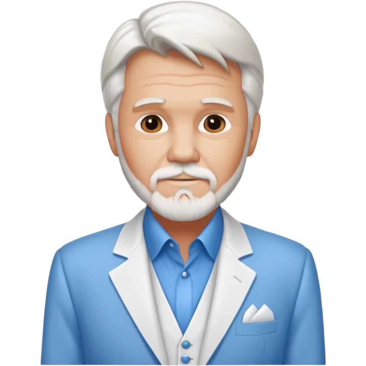 Kenny Rogers with blue dress shirt, white suit jacket emoji
