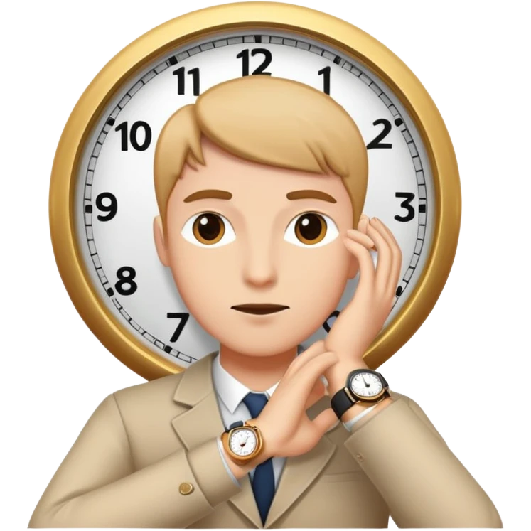person doing the clock it emoji