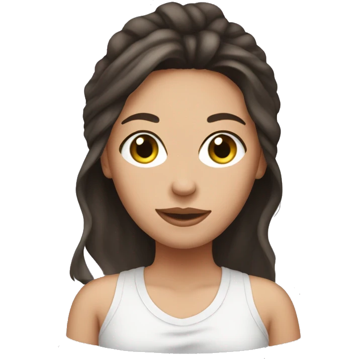  Brunette,girl,towel in hair, facemask  emoji