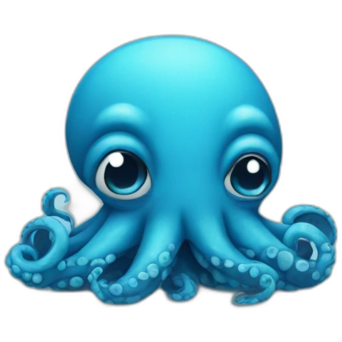 cute blue kraken sad emoji