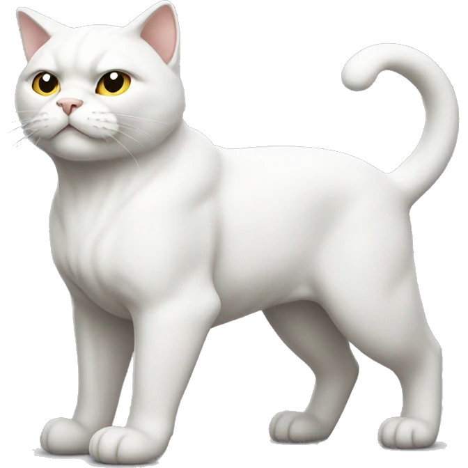 Muscular white cat emoji