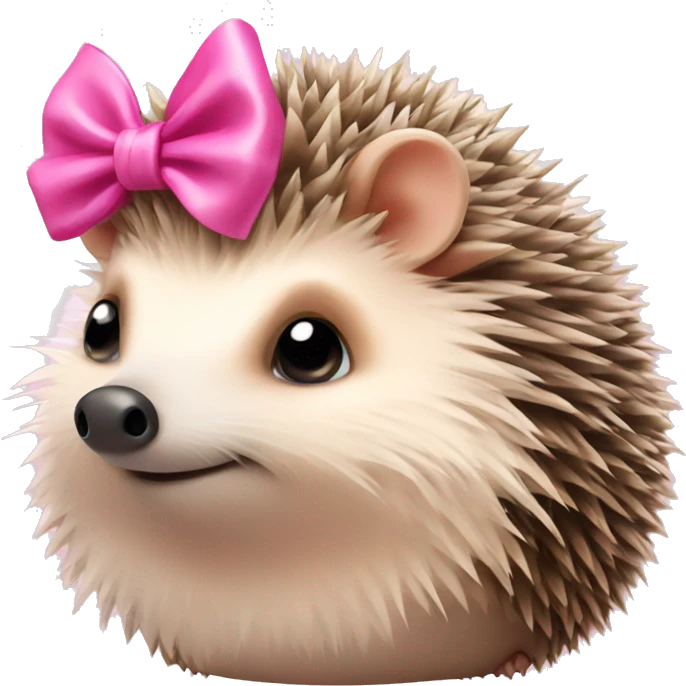 hedgehog with a pink bow emoji