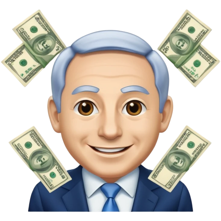 Netanyahu doing a money spread emoji