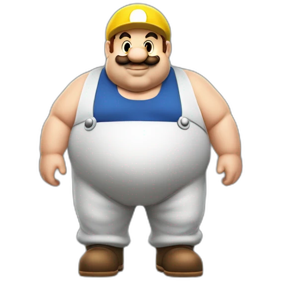 fat plumber waring a mario bros suit emoji