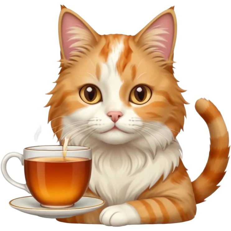 Çay içen kedi emoji