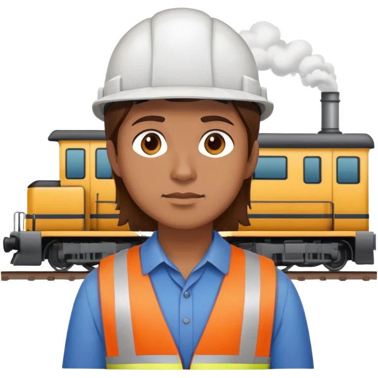 railway engineer standing and thinking emoji