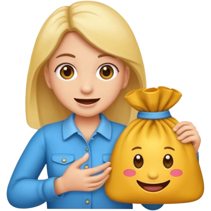 preciso de um emoji de um vendedor com sacolas na mão entregando para outra mulher emoji