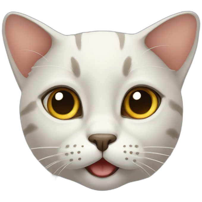 Cat branca língua  emoji