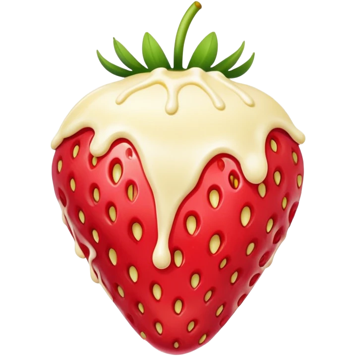 Strawberry with melted white chocolate emoji