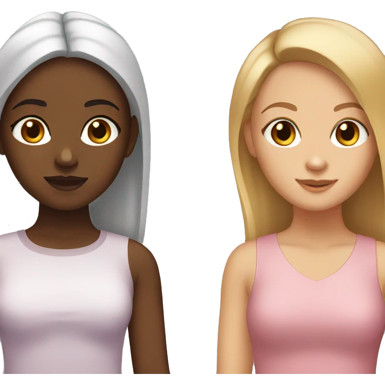 brown girl and white girl emoji