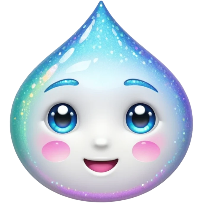 glitter white happy emoji