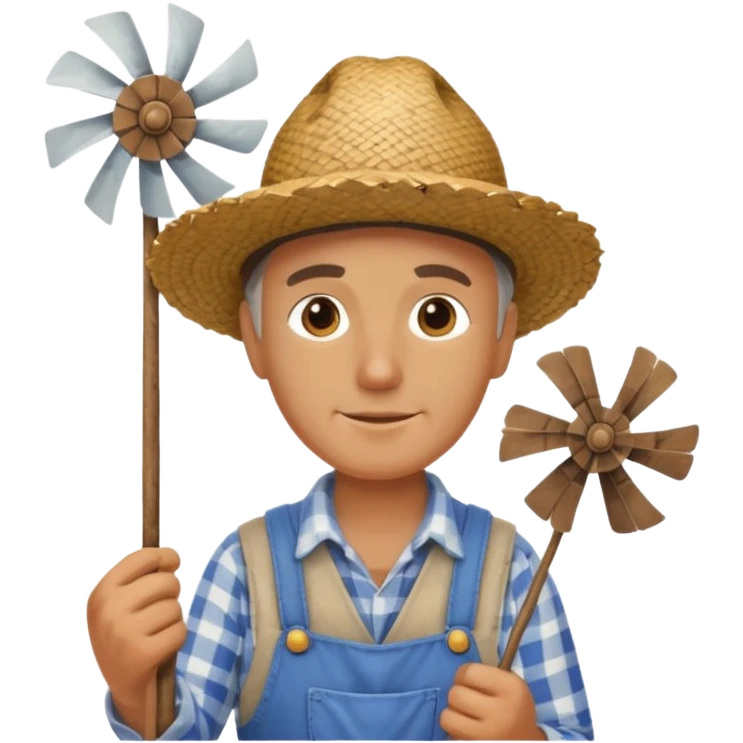 Farmer holding a mini windmill emoji