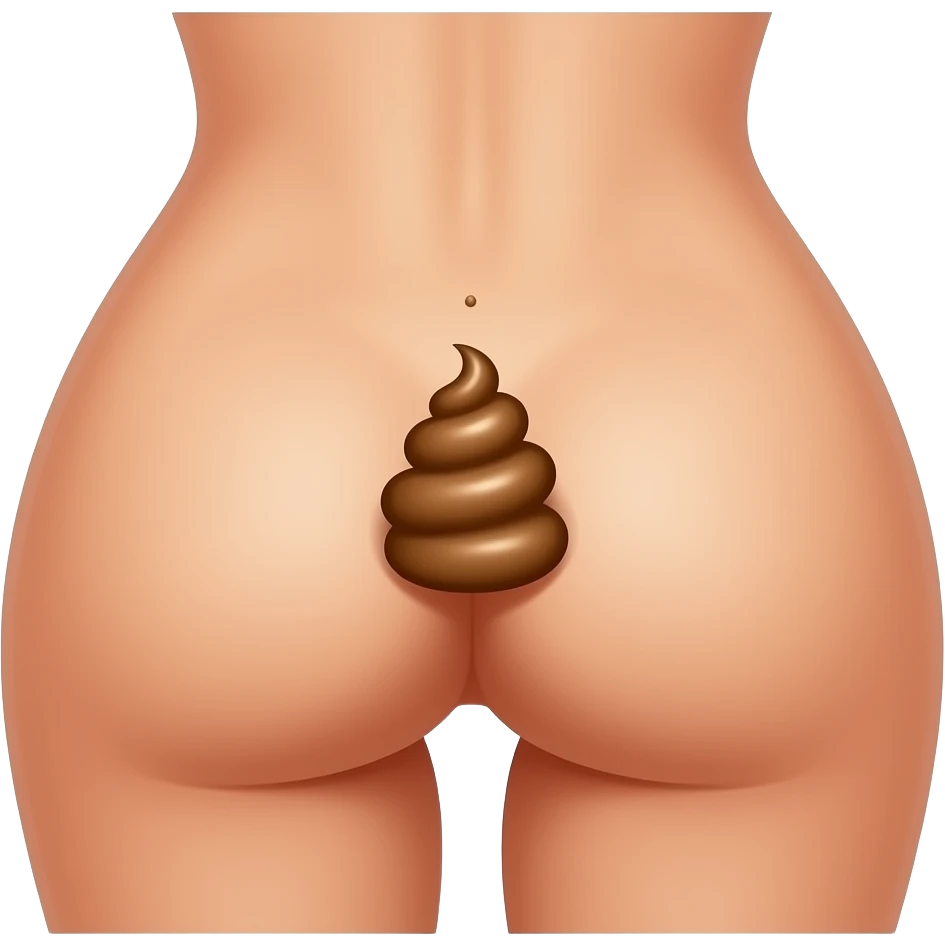 Naked human Butt whith poop emoji