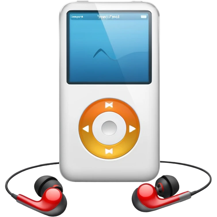 white ipod and earphone
 emoji