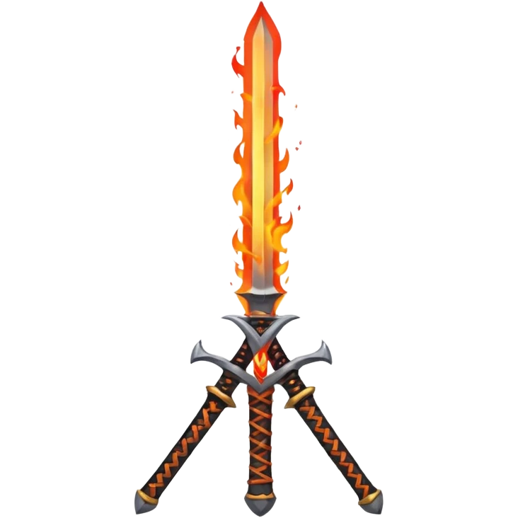 sword on fire crossed emoji
