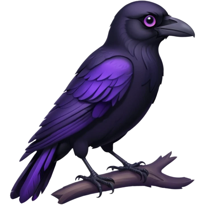 black raven with purple eyes emoji