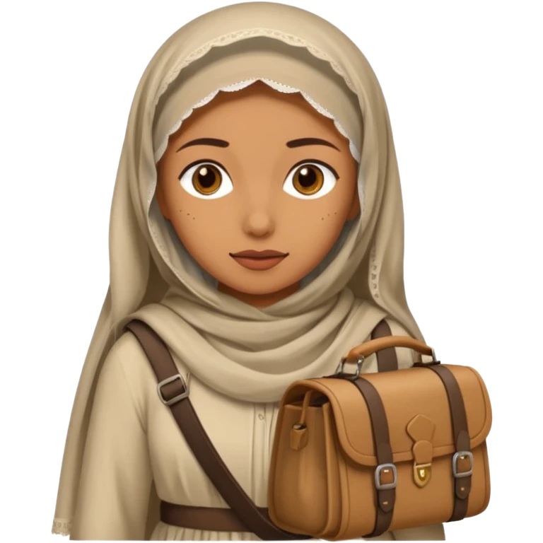 Woman + veil + satchel,Desert Nomads. emoji