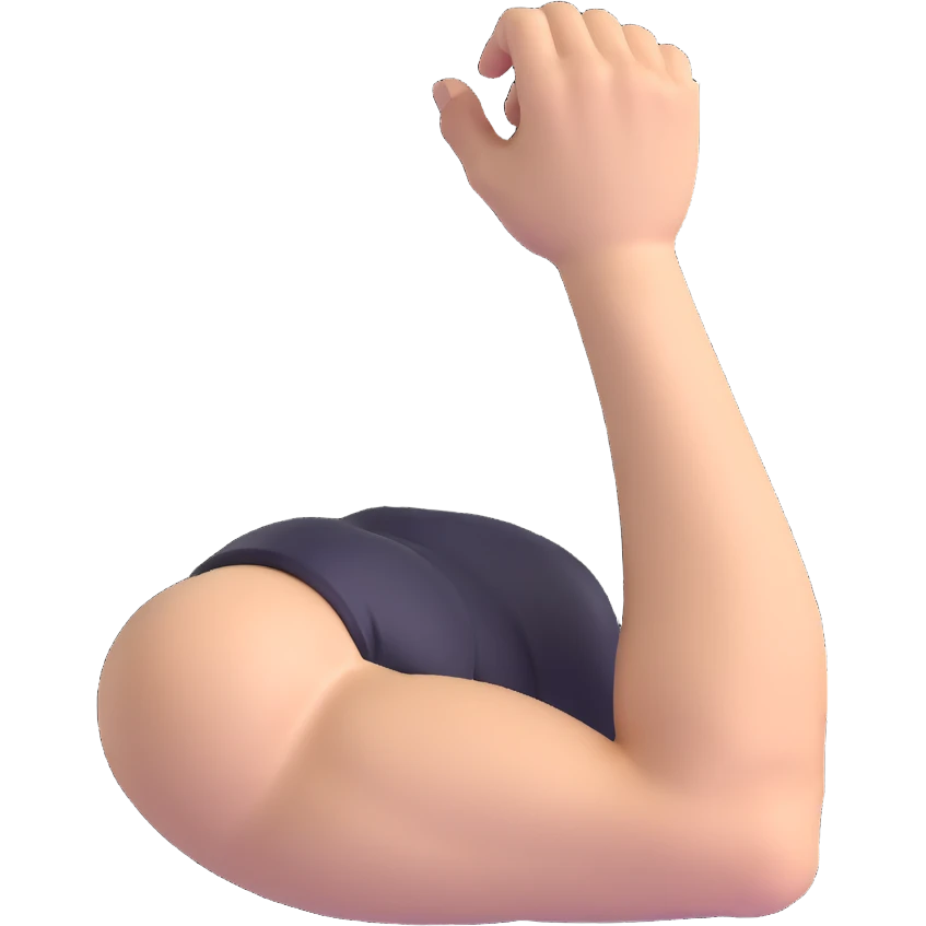 muscular arm of white young man, focus on the arm emoji