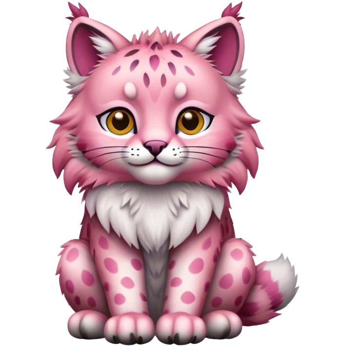A pink lynx emoji
