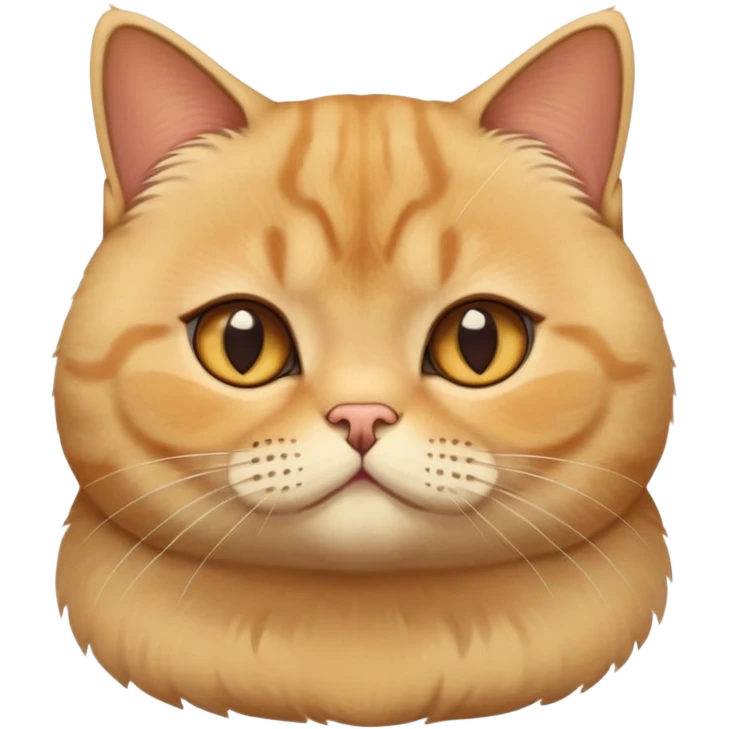 Golden British shorthair cat with round face and plush fur emoji