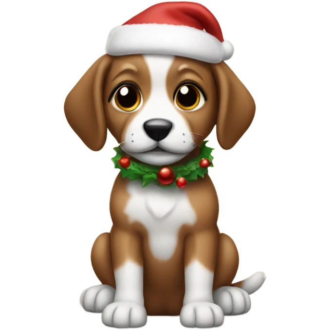 Christmas puppy emoji