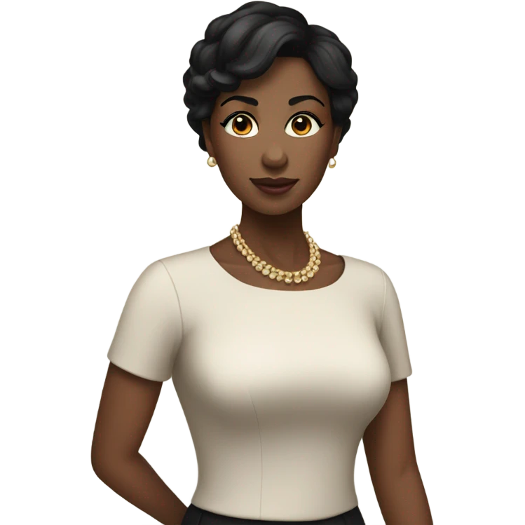 black woman with black short hair and a nice top emoji