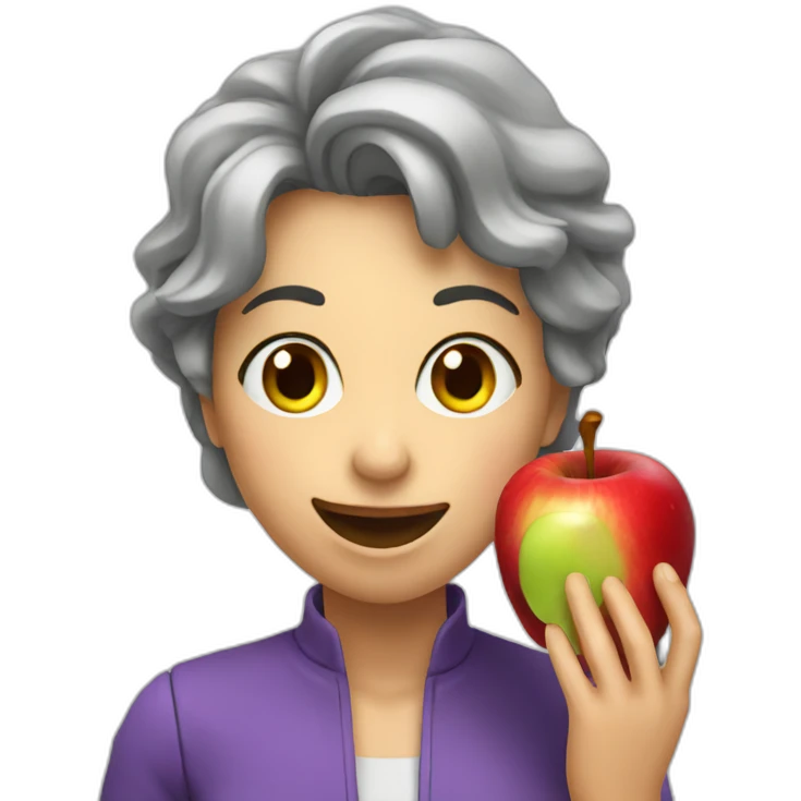 eva eating apple emoji