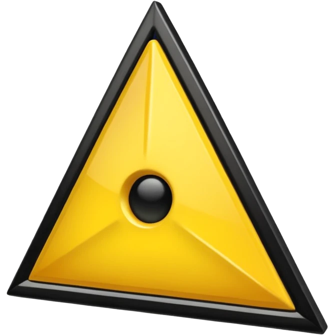 Hace una imagen con un triángulo amarillo y que adentro tenga una flecha apuntando a la izquierda que la flecha este adentro y que sea negra emoji