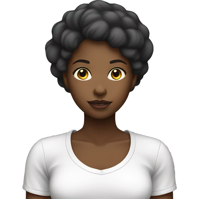 black girl with a white fitted t shirt emoji