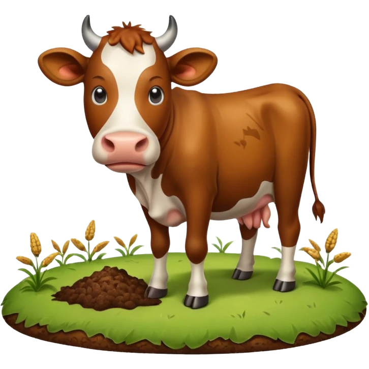 Cow pooping emoji