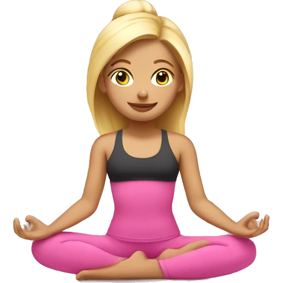 Blond yoga girl in pink clothes  emoji