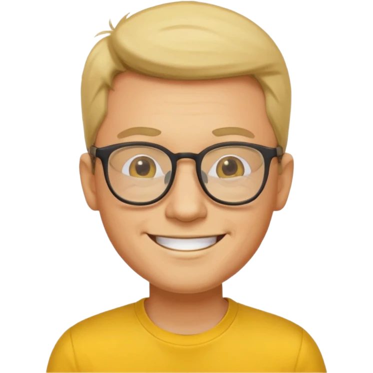 a glasses man with yellow shirt emoji