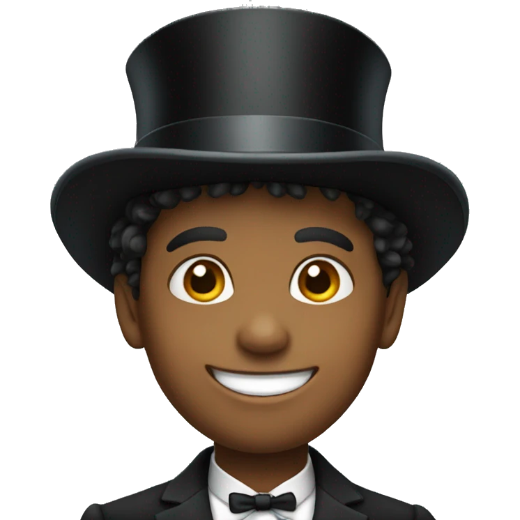 Smiling boy in top hat emoji