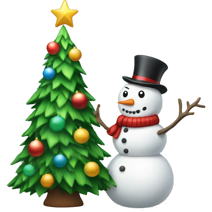 Christmas Tree with snowman  emoji