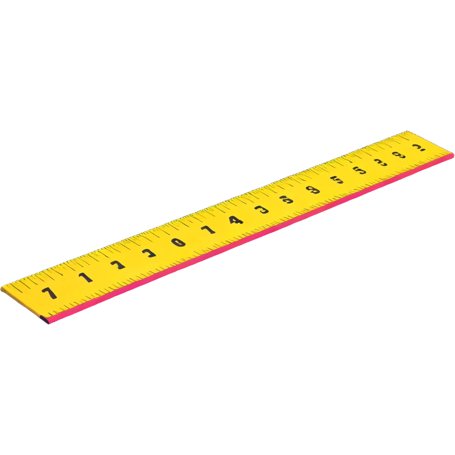 measuring ruler in cartoon style with bright colors, perspective composition, high saturation emoji