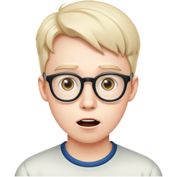 "Face with glasses, nerdy, surprised emoji
