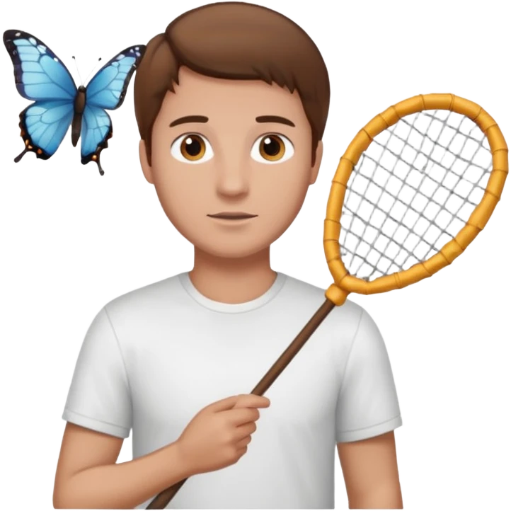 man holding butterfly net emoji
