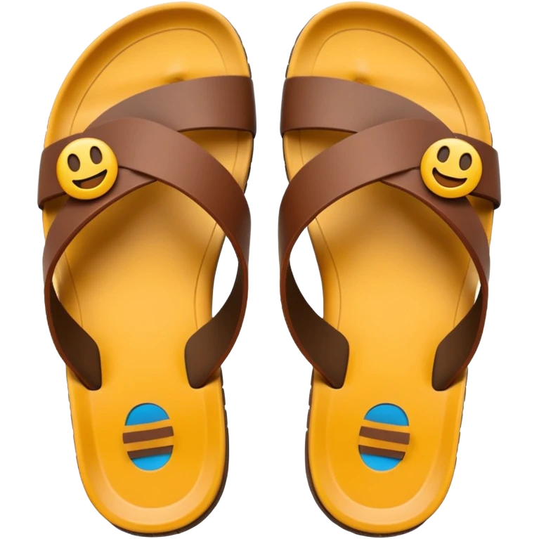 sandal sole with two straps, minimal detail, emoji style, viewed from the bottom emoji