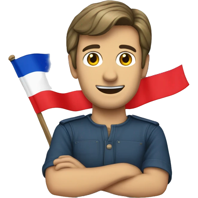 jean luc melanchon with french flag emoji