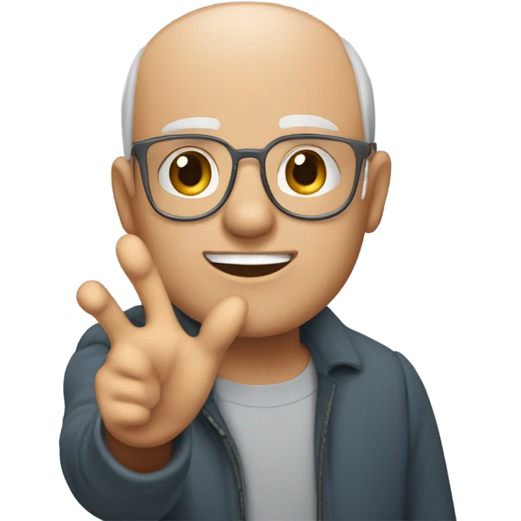 Un ragazzo che con un mano indica davanti a sé "aspetta" emoji