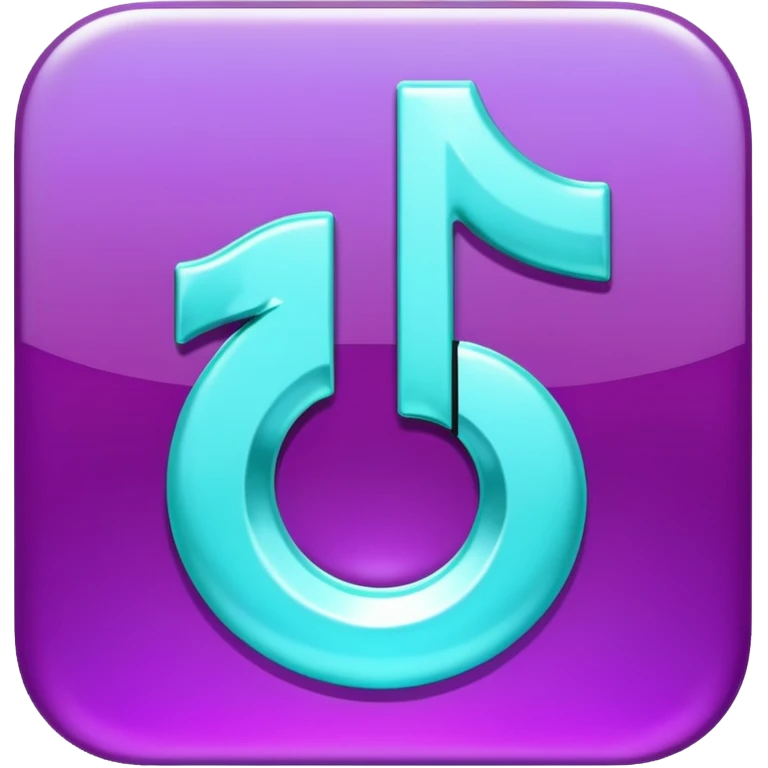 Purple and Cian Symbol of TikTok app emoji
