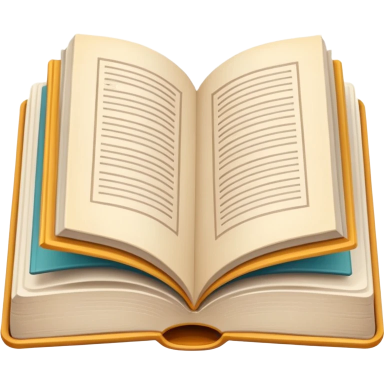 Flat iOS-style icon of an open book. Simple lines, soft gradients, clean minimalist design. emoji
