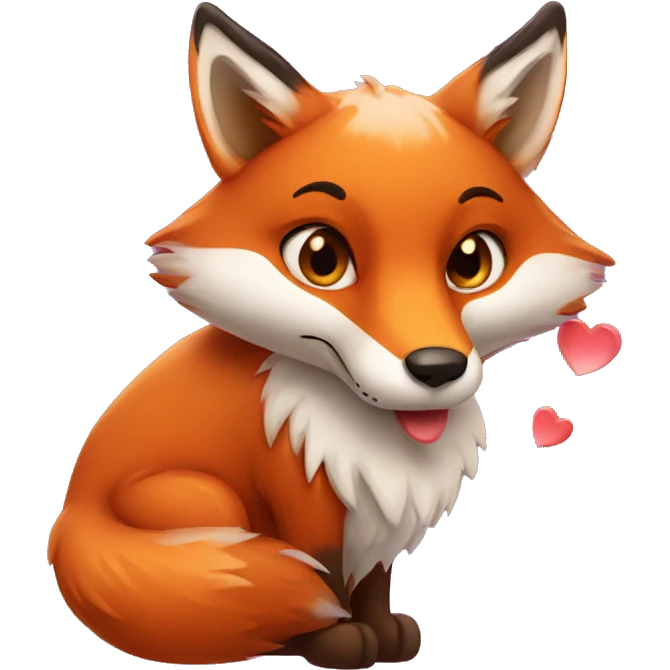Fox blowing a heart-kiss emoji